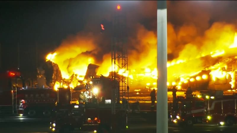 Un avion prend feu à l'aéroport de Tokyo-Haneda, cinq personnes sont mortes